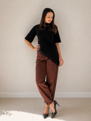 Calça Jeans Balloon Marrom
